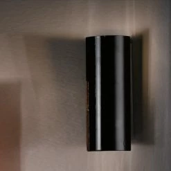 Hans Kögl Wandleuchte, schwarz, Up & Down, Lichteffekt, modern, Höhe 18 cm