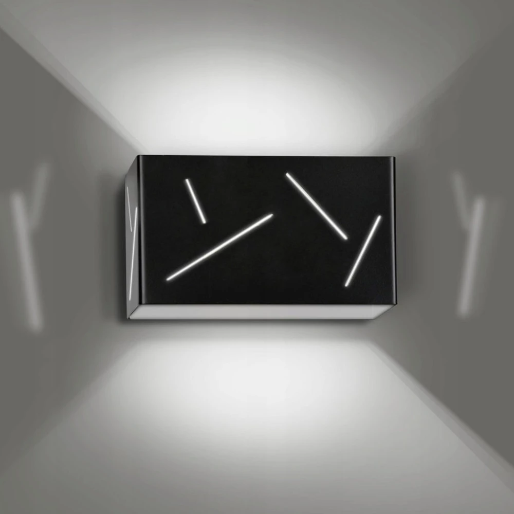 LHG Lights Wandleuchte, schwarz, 4 Schlitze, Up & Down Light, modern, LED 5 W 1 LHG Lights Wandleuchte, schwarz, 4 Schlitze, Up & Down Light, modern, LED 5 W