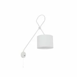 Nowodvorski Wandleuchte, Stoffschirm, Schwarz o. Weiß, Zugschalter