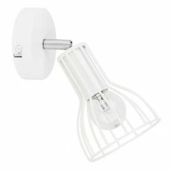 Spot-Light schwenkbarer Wandspot, 1-flammige Wandleuchte, Cagelight, E14, weiß o. schwarz