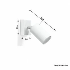 LHG Lights Wandstrahler rund, schwenkbar weiß oder schwarz , inkl. Leuchtmittel GU10 LED 5W warmweiß, Wandleuchte Spot -Wandleuchten Verkaufsladen weiwandstrahler rundschwenkbar inklleuchtmittel gu10 1327463 lhg 132975